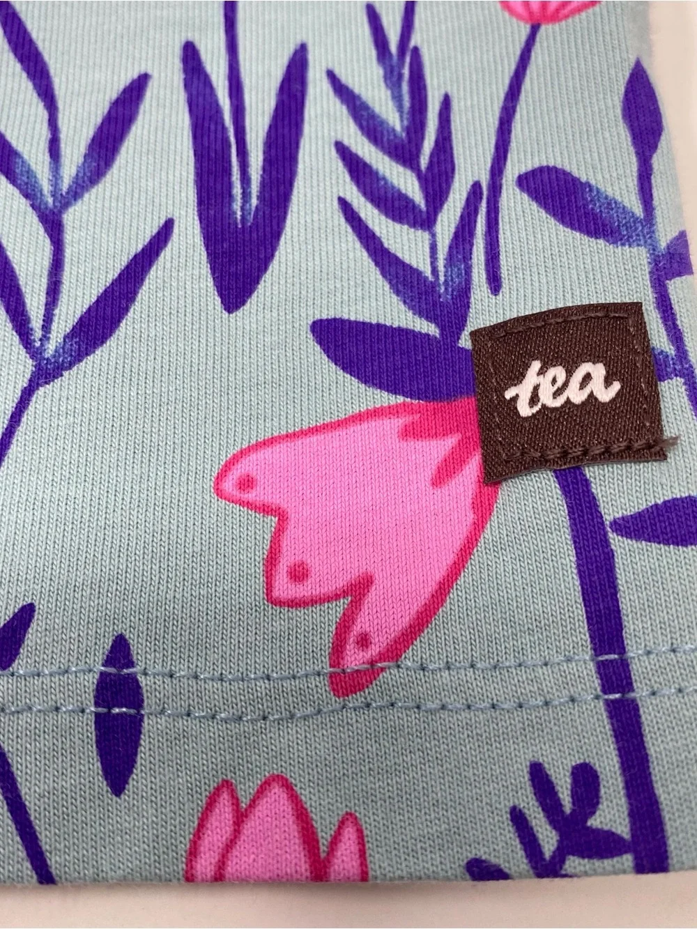 Tea Collection Girls Floral Long-Sleeve Wrap Dress in Blue and Pink Purple